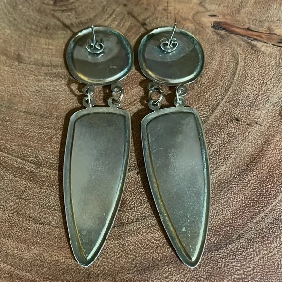 Vintage Colorful Silver  Earrings - Picture 5 of 6